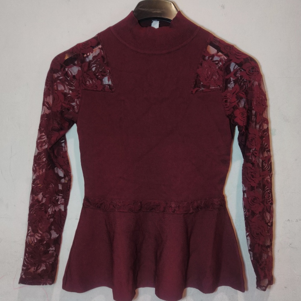 INC Women's Lace Peplum P/S